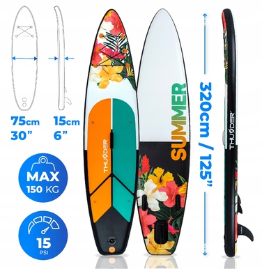 Надувна SUP-дошка 320 см Thunder: плавуча модель із сидінням та повним комплектом