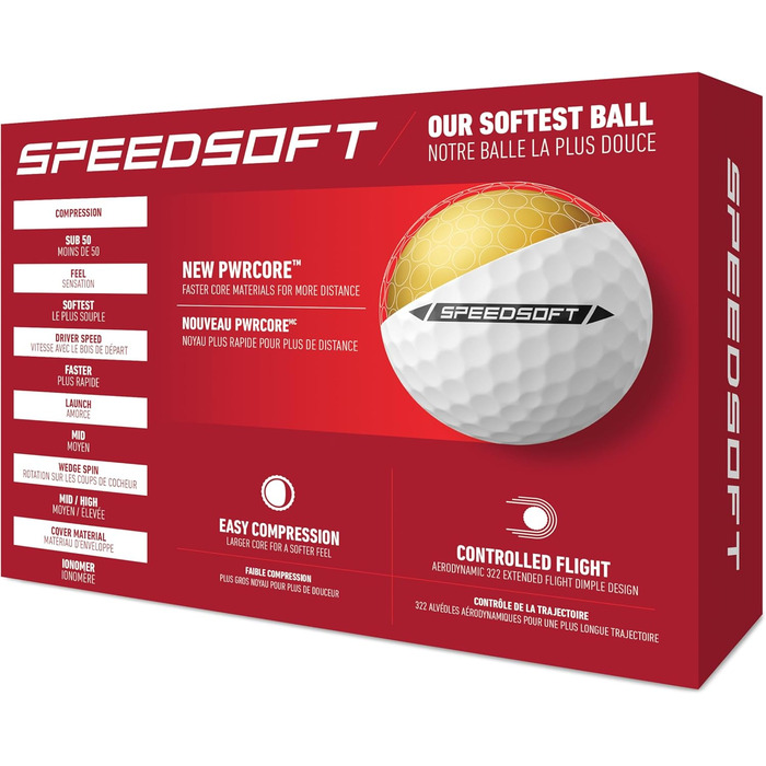 Гольф м'яч TaylorMade Tm24 Speedsoft, білий/синій (12 шт.)