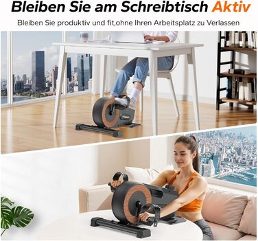 MERACH Педалетраннер для дому: міні-тренажер для літніх людей, тихий та з неслизькою поверхнею, з LCD-дисплеєм, 8 рівнів магнітного опору, переможець тесту 2025, велотренажер для столу в офіс