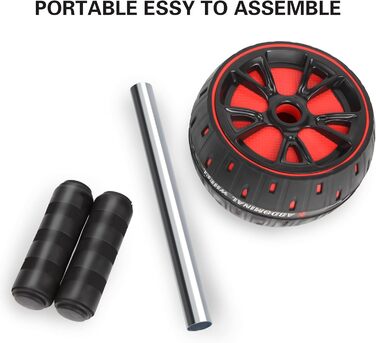 Ролер для пресу YIFMOO з килимком для колін, комплект: ролик для пресу, тренажер для пресу, підходить для початківців та професіоналів, неслизьке обладнання для тренування пресу вдома, фітнес-обладнання