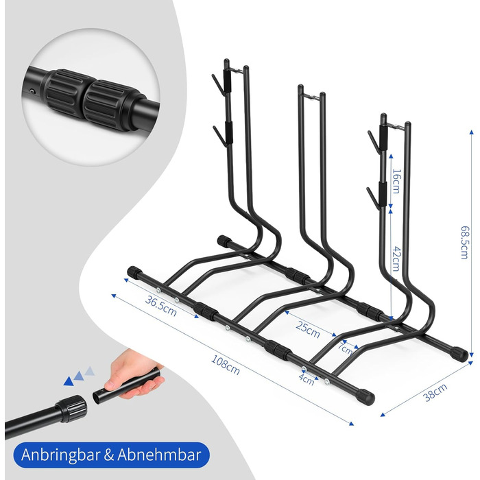 Підставка для велосипедів TLGREEN (2 шт.) - настінна, для ремонту, сумісна з MTB, шосе, діаметр шин до 70 мм, 20-27 дюймів