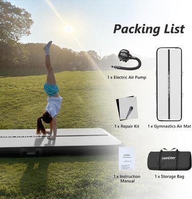 Надувна гімнастична килимок VOFiTNY товщиною 10/20 см, 3/4/5/6 м для дому, парку, води, йоги