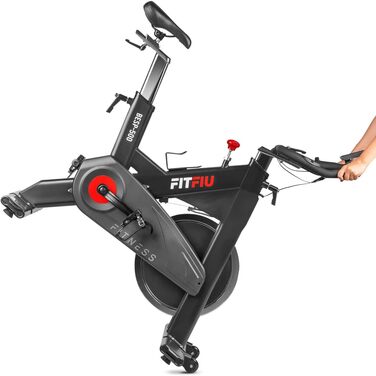 Велотренажер FITFIU Fitness BESP-500 з регульованим опором, 24 кг маховиком, датчиком пульсу, LCD-дисплеєм та регульованим сідлом для домашніх тренувань