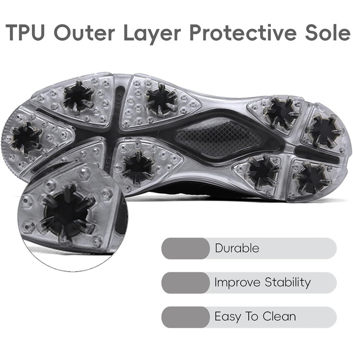 Гольф-взуття чоловіче ULTIANT, водонепроникне, з шнурівкою, дихаюче, для тренувань (сірий, 48 EU)