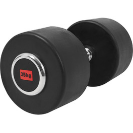 Гантелі GORILLA SPORTS 35 кг – круглі, гумові, з гартованої сталі, нековзна рукоятка, для фітнесу, силових тренувань, набір 2 шт. або поштучно