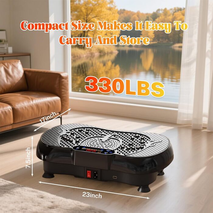 Віброплатформа для дому з 180 рівнів, 6 режимів тренувань, Bluetooth, LCD-екран, пульт, 150 кг, для схуднення та загального тонусу тіла