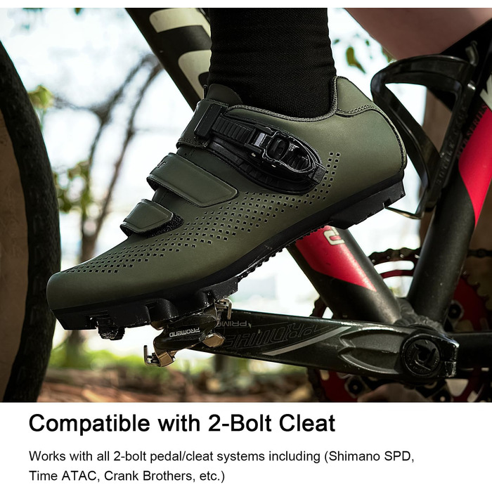 Чоловічі та жіночі велотуфлі для гірського велосипеда (MTB) з сумісними кріпленнями SPD, розмір 41 EU, зелені