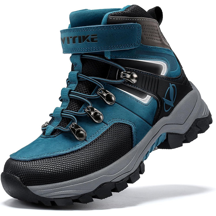 Зимові черевики VITIKE для дітей (хлопчики та дівчатка), тепле хутро, черевики для снігу та трекінгу, розмір 38 EU, колір Павлиній синій