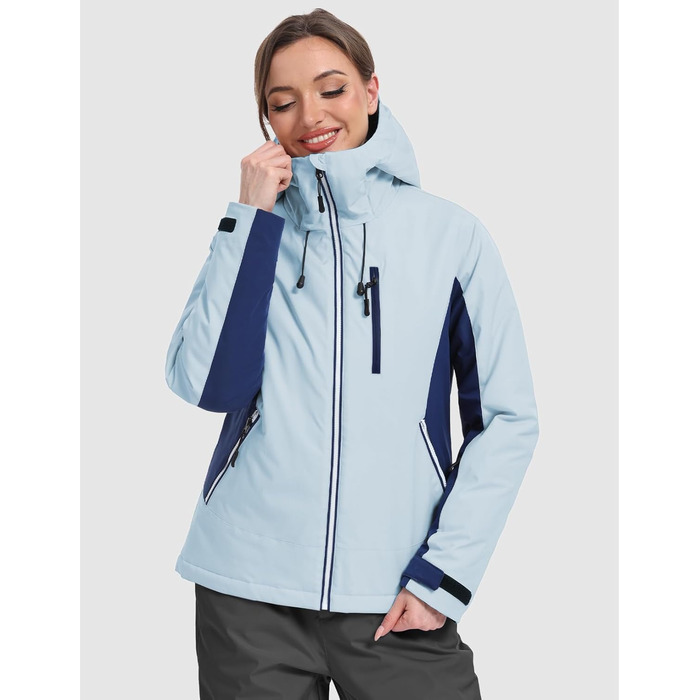 GEYSE Daen: Водонепроникна зимова куртка для сноубордингу та лижного спорту. Тепла куртка з капюшоном, кольори: фіолетовий, помаранчево-фіолетовий, блакитний та темно-синій. Розмір L.