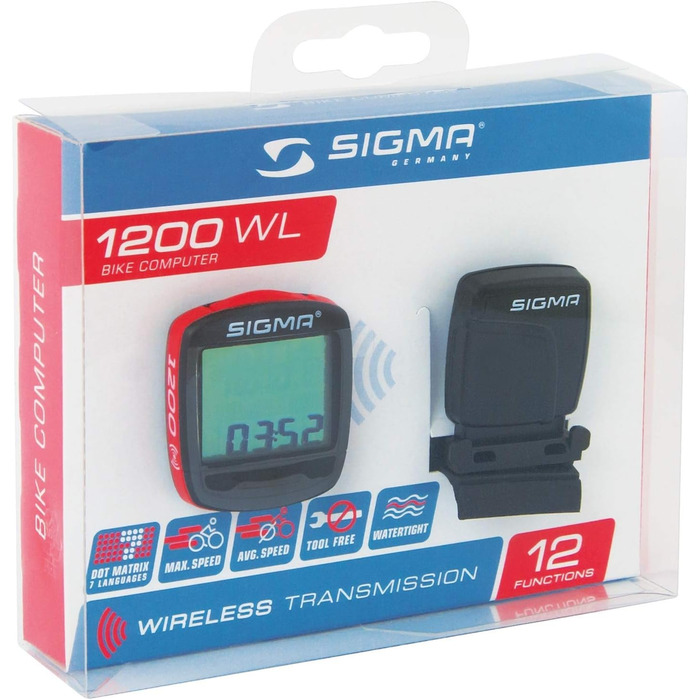 Велосипедний комп'ютер Sigma Baseline BC 1200 WL 2017, бездротовий, універсальний розмір, лічильник кілометрів