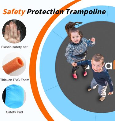 Міні-батут Ativafit 152,4 см для дому та вулиці, 1,5 м, з сіткою безпеки, баскетбольним кільцем, дартс та м'ячиками. Підходить для дітей 1-8 років