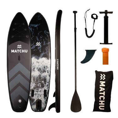 SUP дошка Matchu для плавання стоячи (Stand Up Paddling) – Комплект, до 150 кг, 320x81x15 см, з антиковзким покриттям