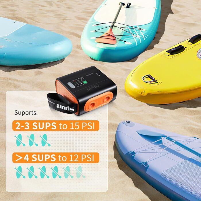 Електрична SUP-насос PELLOR 22 PSI з акумулятором: для надувних SUP-дошок, каяків, човнів та наметів