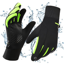 Водонепроникні зимові рукавички KynciLOR для чоловіків та жінок, рукавички для мотоцикла, гірськолижного спорту, бігу, з сенсорним екраном, неслизьке силіконове покриття, теплі рукавички, зелені