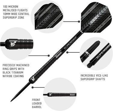 Дарти Harrows Supergrip Black Edition 23г (90% вольфрам, комплект)