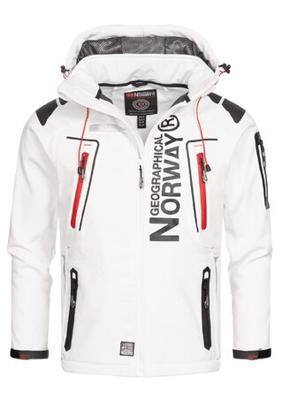 Чоловіча куртка Softshell Geographical Norway G-Forrest, біло-червона, розмір S