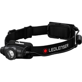 Ліхтар налобний LED Ledlenser H5R Core, 350 люмен, водонепроникний IP67, регульований, поворотний, з плавним регулюванням яскравості, 2xAA батарейки, дальність освітлення 160м, з батарейками