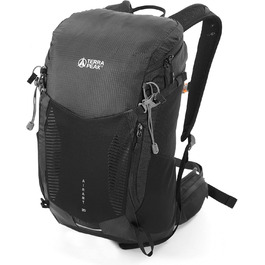 Рюкзак Terra Peak для походів 20 л, чорний, вентильована спинка, тримач для питної системи, дощовик, з поясом на стегнах, для одноденних турів, міський та трекінговий рюкзак