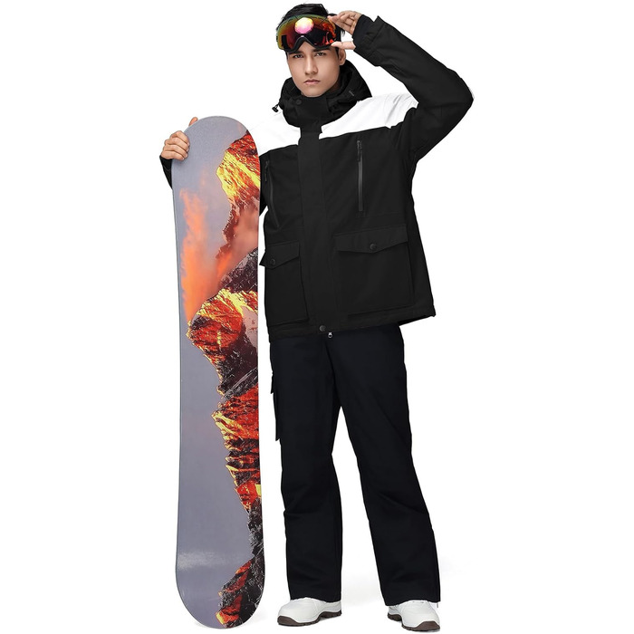 Чоловіча куртка G NOWING для сноубордингу та лижного спорту, водонепроникна, білий + білий (XXL)