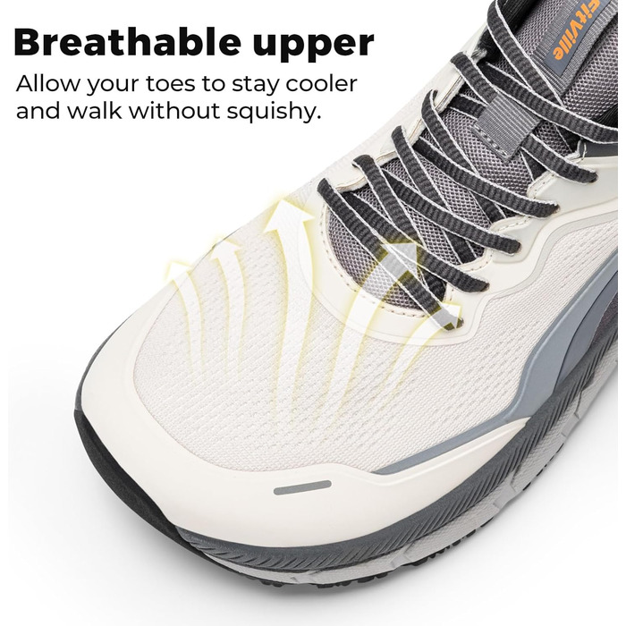 Кросівки для бігу FitVille для чоловіків з широкою колодкою, спортивні, для трейлраннінгу, легкі, для джогінгу та ходьби, розмір 40-50, широка колодка, градієнт сірий/помаранчевий