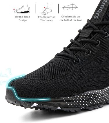 Кросівки Hitmars для чоловіків та жінок. Потужні спортивні кросівки для бігу та занять спортом. Чорний колір, розміри 36-48 EU. Модель N1