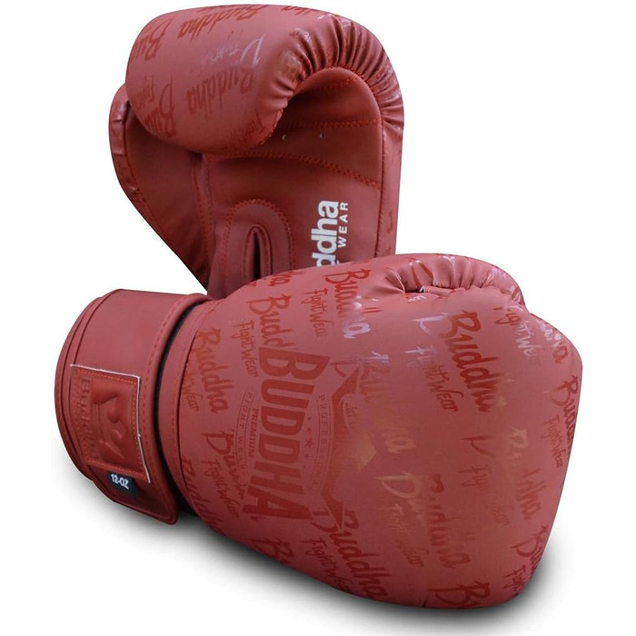 Боксерські рукавички Buddha Fight Wear 16 унцій, бордові, ручна робота, преміум, для боксу, Муай-Тай, кікбоксингу та ММА, Special Edition