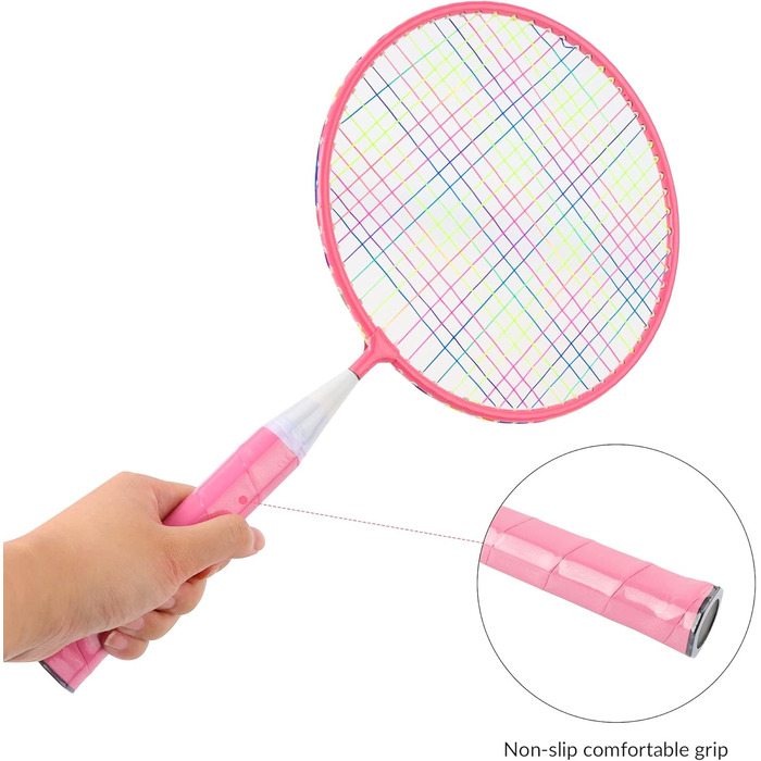 Набір для бадмінтона QKTYB для дітей від 4 до 8 років, легкий алюмінієвий, для початківців, з сумкою, зелений (рожевий)