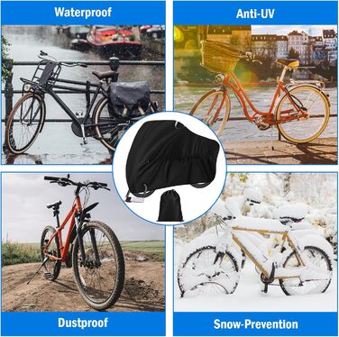 Водонепроникний чохол для велосипеда - гараж для велосипеда 210D Oxford, захисна накидка з сумкою, брезент для велосипеда 200×110×90cm, підходить для 2 велосипедів