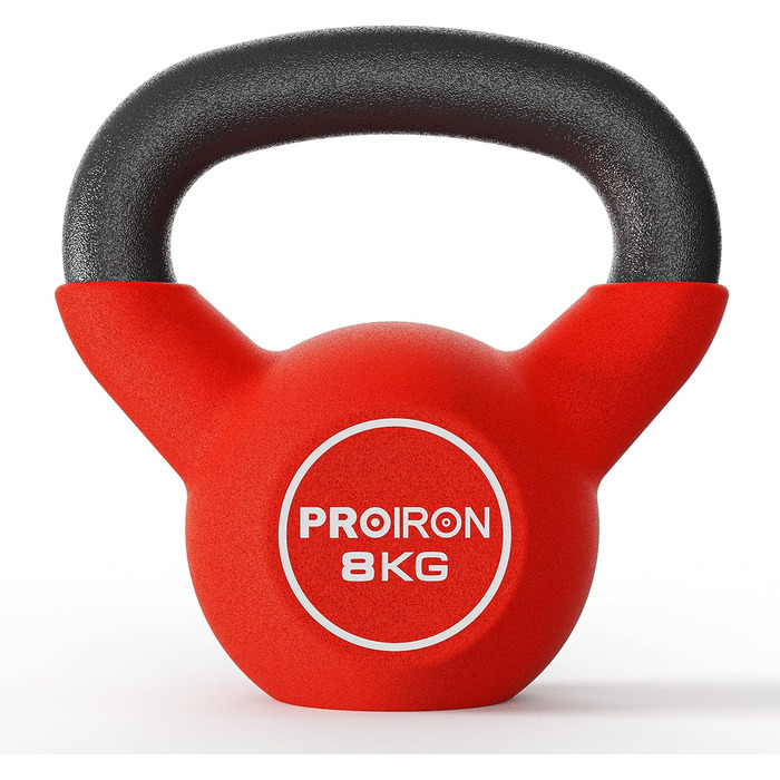 Гиря PROIRON 8 кг з неопреновим покриттям, для фітнесу, захист підлоги, преміум-якість