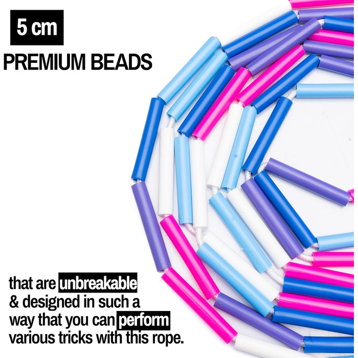 Стрибкове канат Double Dutch BEAD, 4.9 м, чорний (для дівчат)