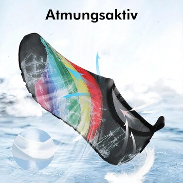 Шкарпетки для плавання SAGUARO Unisex, швидковисихаючі, чорні, 36-47 (46/47 EU)