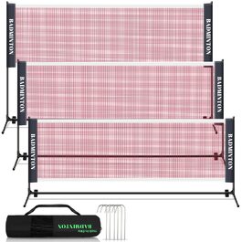 Сітка для бадмінтону та тенісу | Регульована висота | 310/410/510 см | Стабільна конструкція з сумкою для перенесення | Для саду, залу, вулиці