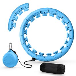 Гнучкий обруч для схуднення Weighted Hoop Plus Size, 32 секції, масажний, для дорослих та початківців (Синій)
