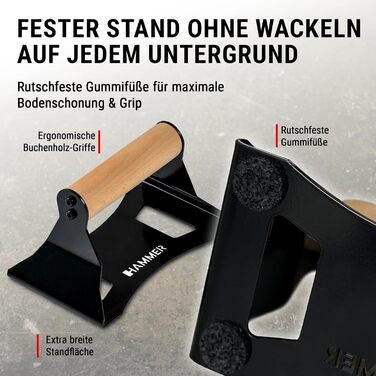 Ручки для віджимань HAMMER NorsK, 2 шт., бук, антиковзкі, ергономічні, для кросфіту та функціонального тренінгу