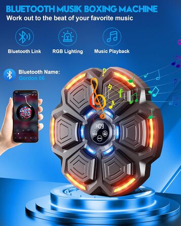 Музична бокс-машина для дорослих Bluetooth з рукавичками, LED підсвічуванням, 9 режимів швидкості та лічильником ударів