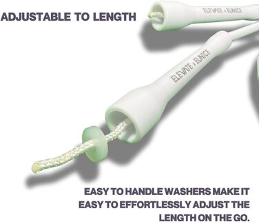 Стрибкова скакалка Elevate Beaded - професійна з регульованою довжиною до 3 м, товщина шнура 3 мм, вага 0.1 кг. (Білий/Жовтий/Помаранчевий/Червоний)