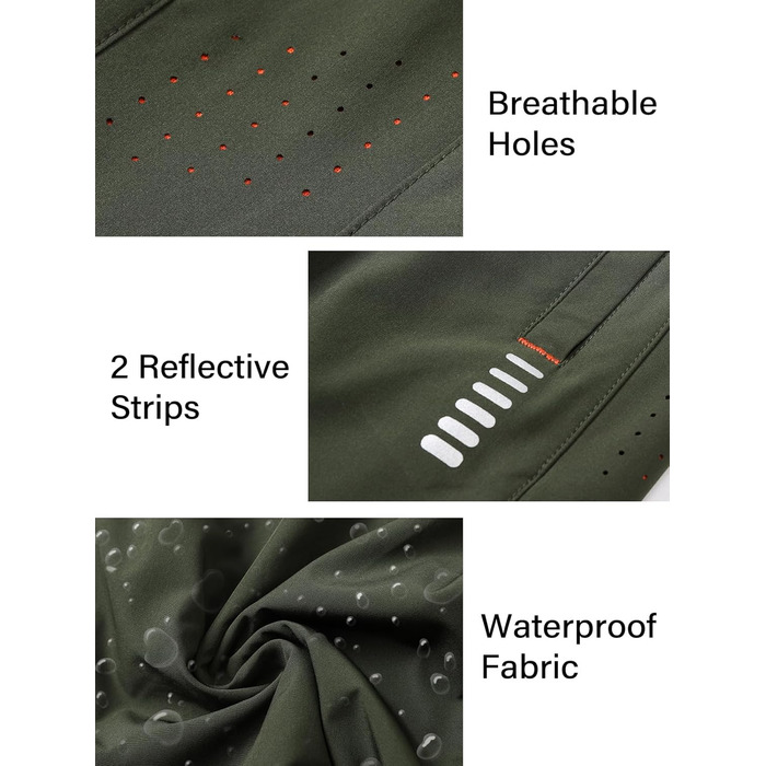 Шорти спортивні чоловічі Cimic для бігу та занять спортом, швидковисихаючі, дихаючі, легкі, з кишенею на блискавці (зелені, XXL)