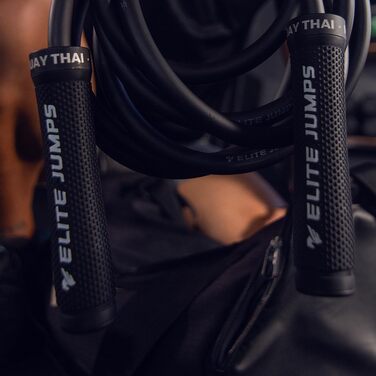 Стрибкове канат для Муай Тай 3.0 - з вагою, для чоловіків та жінок - професійний, для інтенсивних тренувань, MMA та фітнесу, для всього тіла (чорний)