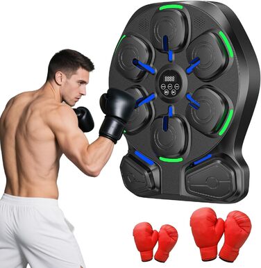 Електронна боксерська машина RevFit з LED-підсвіткою, Bluetooth, 9 режимів швидкості та режим підрахунку ударів, 51 см. Підходить для дітей та дорослих, для дому та фітнес-залу.