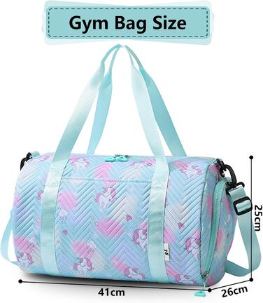 Спортивна сумка з єдинорогом, маленька, унісекс (зелена)