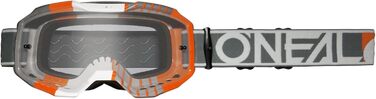 Окуляри для мотокросу та велосипеду O'NEAL B-10 DUPLEX V.24, унісекс, сірі/помаранчеві/білі, антифог, 100% UV-захист