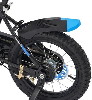 Дитяче велосипед 14 дюймів для хлопчиків та дівчаток з додатковими колесами та пляшкою для води, від 3 років, з двома гальмами, регульоване по висоті, міцний та стабільний