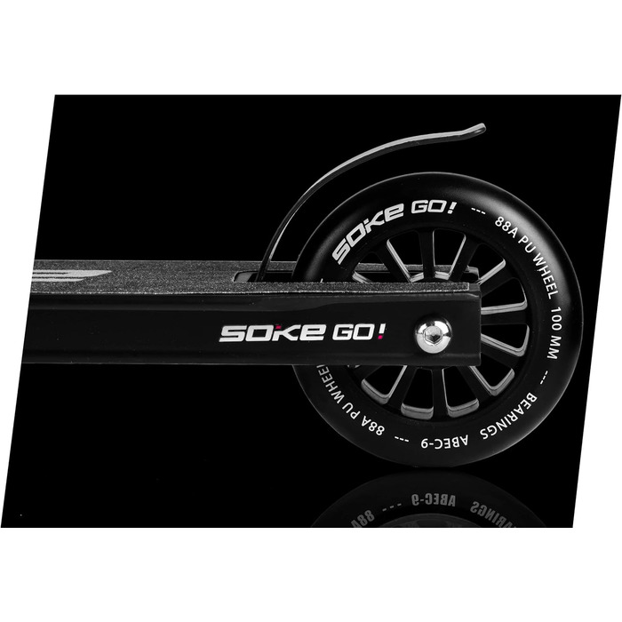 SOKE Stunt Scooter GO! - трюковий самокат для дорослих та дітей, ABEC 9 підшипники, чорний | Макс. вага 100 кг