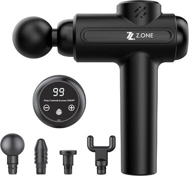 Масажер для м'язів Z.ONE Tiefengewebemassagepistole: глибокий масаж, 4 насадки, USB-C, для спини, ніг, шиї, плечей, всього тіла