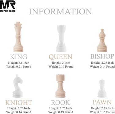 Шаховий набір з мармуру для дорослих, ручної роботи, з дошками Verona & Green Onyx, 32 фігури, 2 додаткові королеви, коробка для зберігання, розкішна подорожна гра, елегантний подарунок для дому (Verona & Green Onyx) (Verona & White)