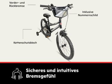 Дитячий велосипед Schwinn Koen 18 дюймів, чорний, з додатковими колесами та регульованим сидінням