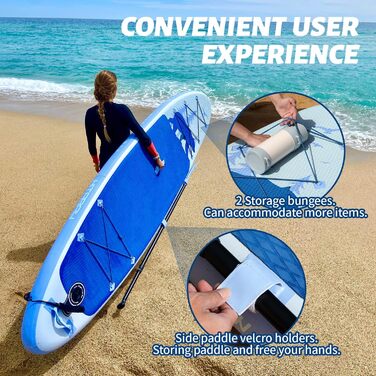 SUP Board EISBÄR надувний, 320x81 см, до 150 кг, комплект аксесуарів для початківців