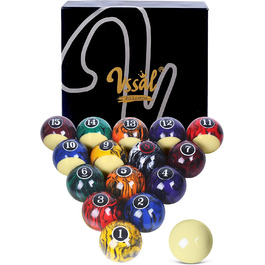 Набір куль для більярду, більярдні кулі з мармуру, віхревий стиль, 16 куль
