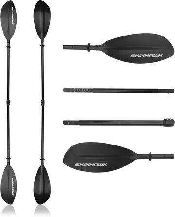 Весло Skinhawk з фібергласу та карбону, 4-частинне, для каякінгу, каное та човнів
