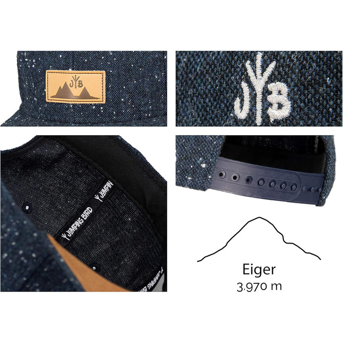 Унісекс бейсболка Jumping Bird антрацитового кольору, регульована кепка-снэпбек із вовни для прогулянок та спорту